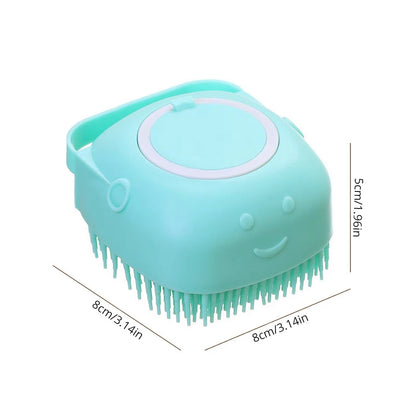 Cepillo Masajeador de Silicona 💆 – Para el Baño de Perros y Gatos