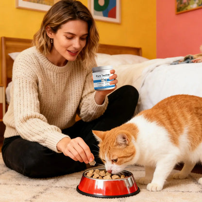 Taurina en Polvo 🐱 – Suplemento Nutricional para el Corazón y la Visión de tu Gato