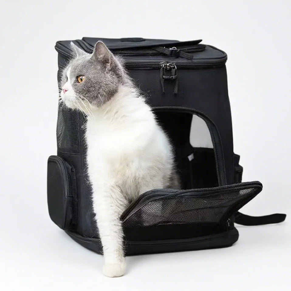 Mochila Transportín Expandible para Gatos y Perros hasta 8kg - Malla Transpirable
