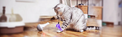 Juguete Automático de Plumas 🪶 – Rotación 360° Silenciosa para Gatos