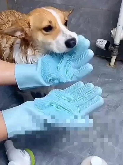Guante de Aseo y Baño de Silicona 🛁 – Para Perros y Gatos
