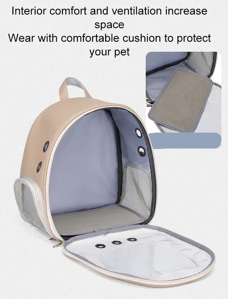 Mochila Transparente Plegable para Gatos y Perros Pequeños - Transporte Cómodo