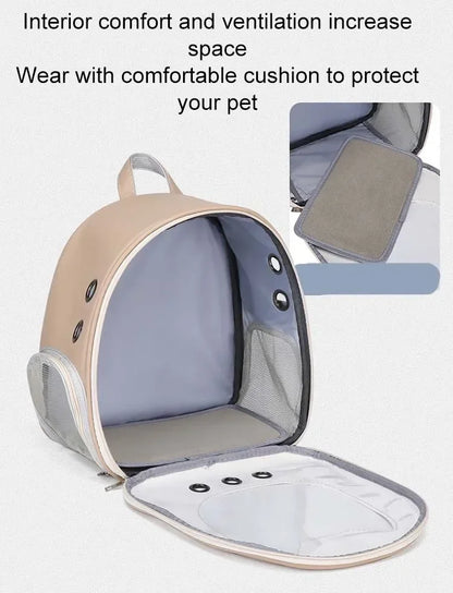 Mochila Transparente Plegable 🐾 – Transporte Cómodo para Gatos y Perros Pequeños
