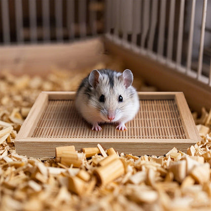 Esterilla Refrescante de Madera ❄️ – Diseño Cuadrado Transpirable para Hámsters, Cobayas y Chinchillas