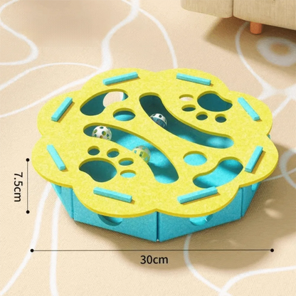 Caja Puzzle de Fieltro 🧩 – Rascador Interactivo con Pelotas para Gatos