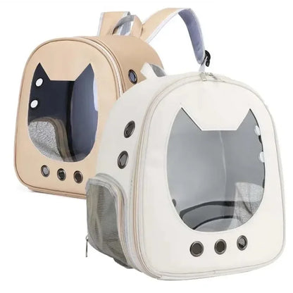 Mochila Transparente Plegable 🐾 – Transporte Cómodo para Gatos y Perros Pequeños