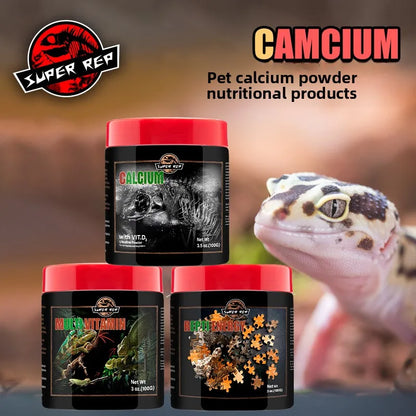 SuperRep - Calcio Pro-Vitamínico y Probiótico con D3 para Tortugas, Dragón Barbudo y Gecko Crestado