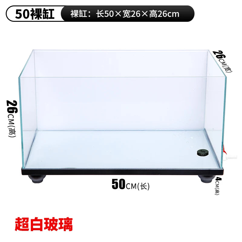 Acuario Extra Grande para Tortugas y Peces - Zona de Descanso, Cristal Ultra Transparente con Sistema de Drenaje