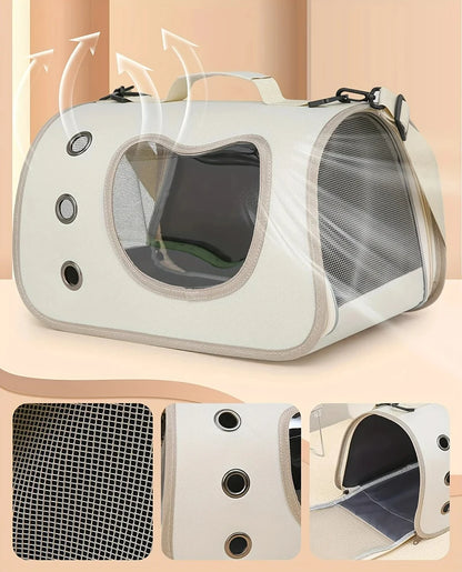 Bolso Transportín Portátil 🎒 – Plegable y Transpirable para Perros y Gatos Pequeños
