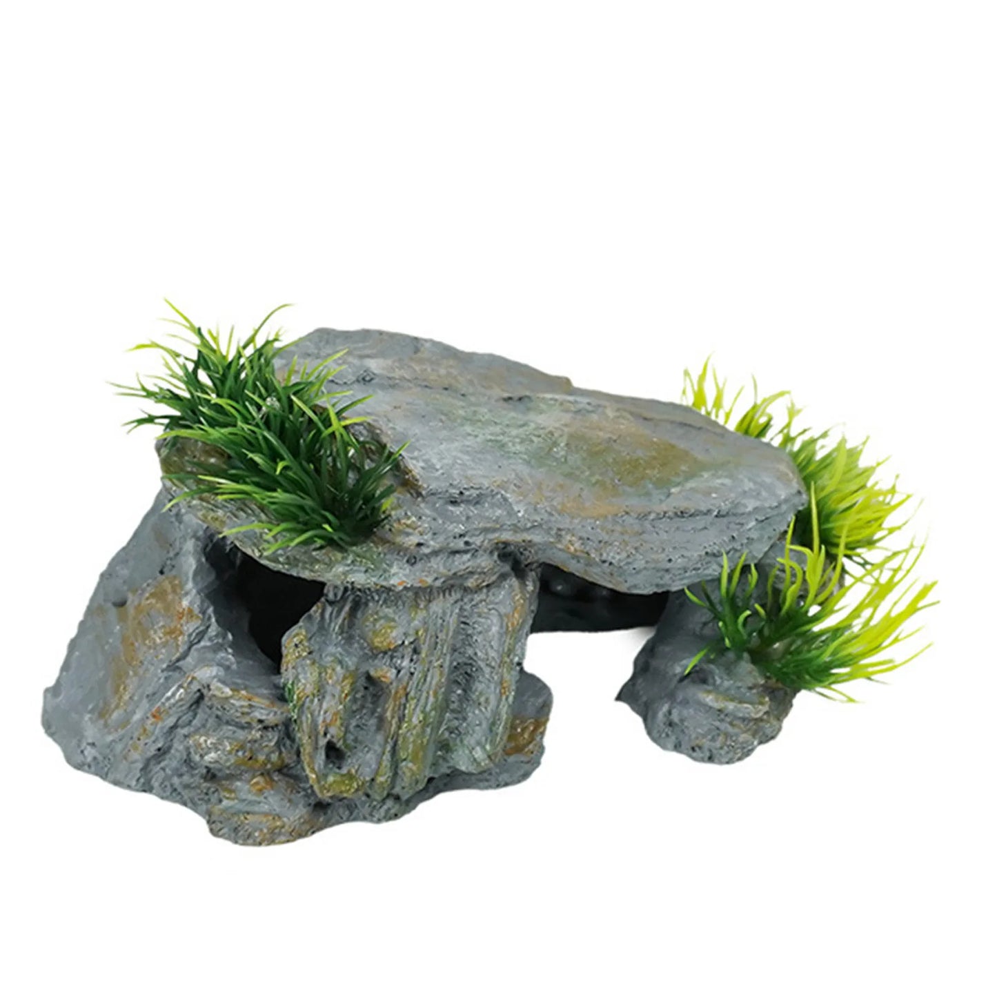 Cueva de Roca Natural para Reptiles - Escondite para Acuarios y Peceras de Agua Dulce