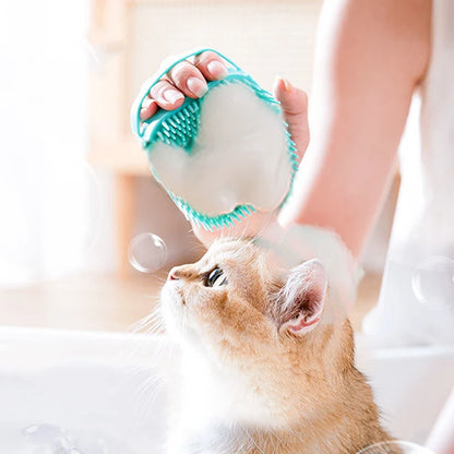 Cepillo Masajeador de Silicona 💆 – Para el Baño de Perros y Gatos