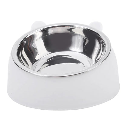Cuenco de Acero Inoxidable Antideslizante 🥣 – Bowl Elevado 15° con Protección Cervical