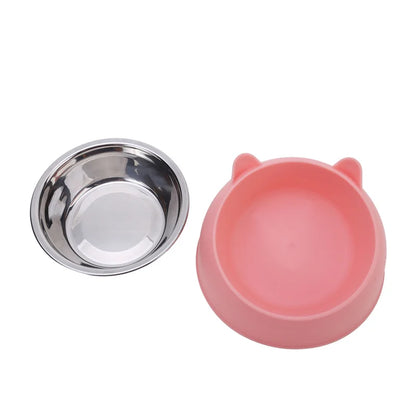 Cuenco de Acero Inoxidable Antideslizante 🥣 – Bowl Elevado 15° con Protección Cervical