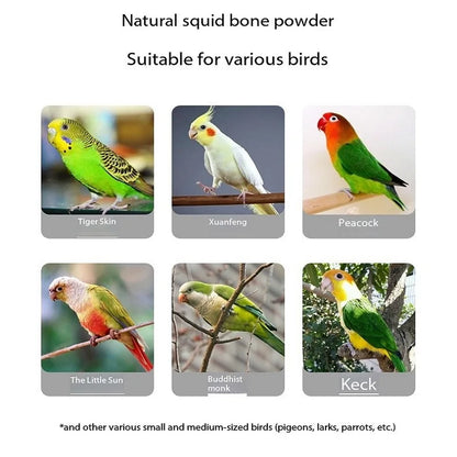 Polvo de Hueso de Sepia Rico en Calcio - Suplemento para Aves, Loros y Tortugas