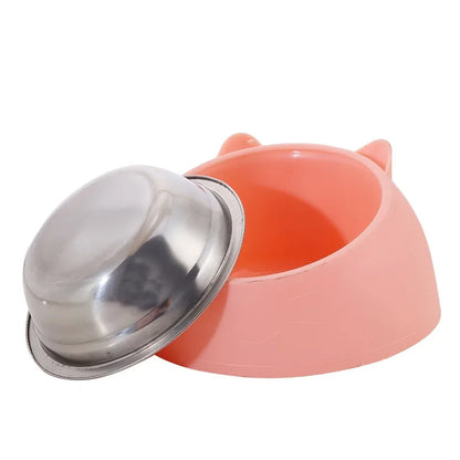 Cuenco de Acero Inoxidable Antideslizante 🥣 – Bowl Elevado 15° con Protección Cervical