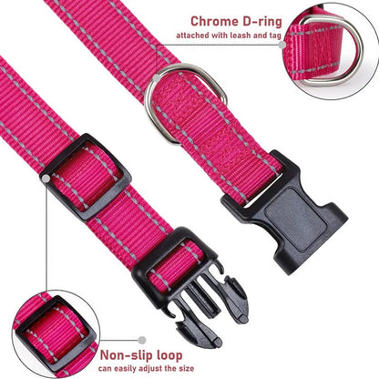 Collar Reflectante Ajustable 🌙 – Seguridad Extra en Paseos Nocturnos para Perros