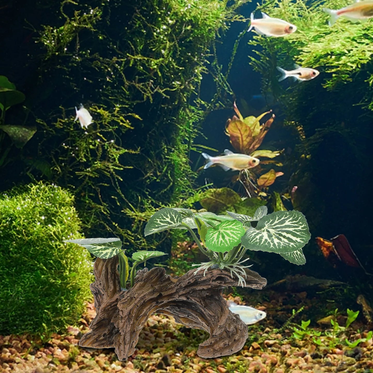 Planta Ornamental Realista para Reptiles - Decoración de Terrario y Acuario