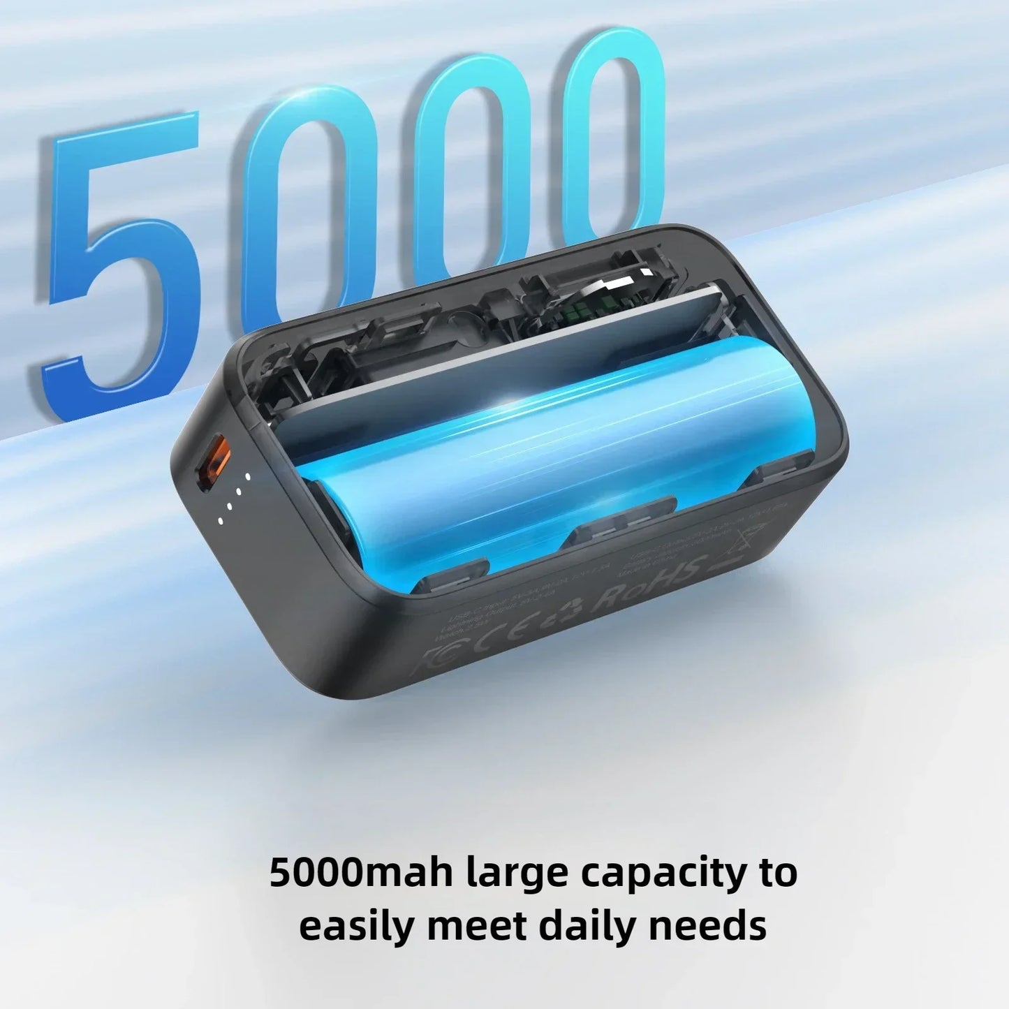 Mini Magnetic Power Bank 5000mAh with Bracket Digital Display Portable External Battery For iPhone Xiaomi Phone Watch Earphone