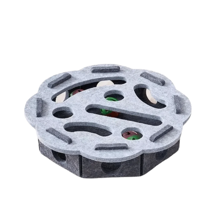 Caja Puzzle de Fieltro 🧩 – Rascador Interactivo con Pelotas para Gatos