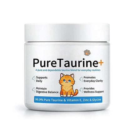 Taurina 99,9% Pura en Polvo 💛 – Suplemento para la Salud Cardíaca de tu Gato (200 g)