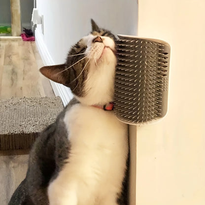 Rascador Cepillo de Pared 🐱 – Aseo y Masaje Autoservicio para Gatos