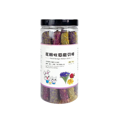 Palitos Masticables de Pétalos y Heno 🌾 – Desgaste Dental para Conejos y Hámsters
