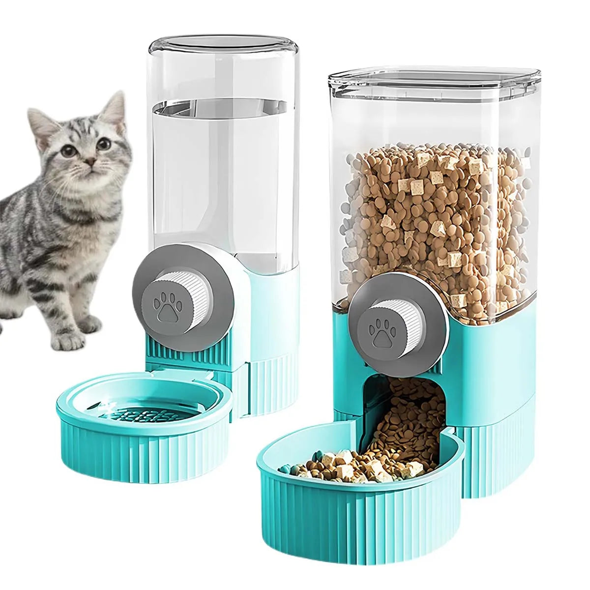 Comedero y Bebedero Automático Colgante para Gatos - Dispensador por Gravedad