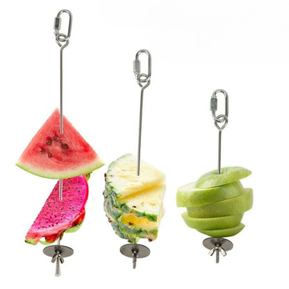 Tenedor de Acero Inoxidable para Fruta 🍎 – Accesorio de Alimentación para Loros y Aves