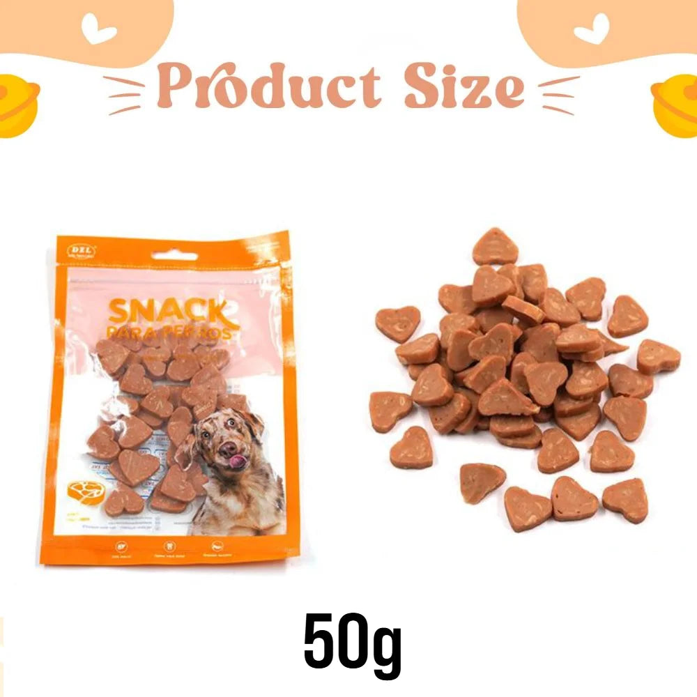 Snack de Pollo en Forma de Corazón para Perros Pequeños - Premios de Adiestramiento (50 g)