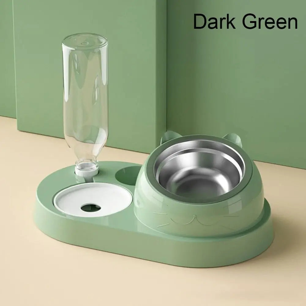 Comedero y Bebedero 2 en 1 para Gatos y Perros - Dispensador de Agua Automático