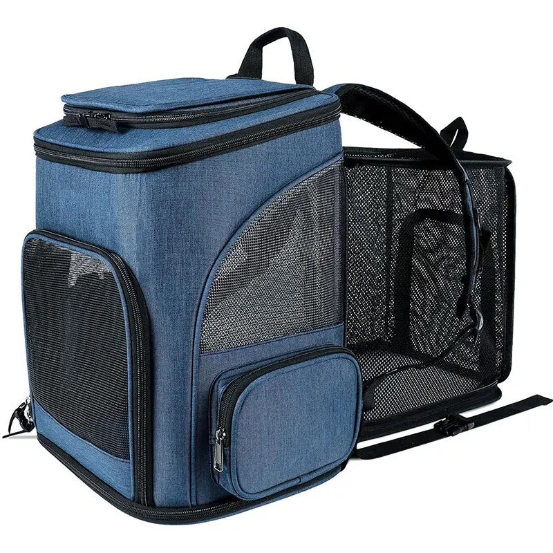 Mochila Transportín Expandible para Gatos y Perros hasta 8kg - Malla Transpirable