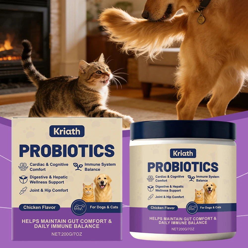 Probióticos en Polvo Sabor Pollo para Perros y Gatos - Suplemento Digestivo 200g