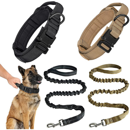Set Táctico Militar 🎖️ – Collar y Correa Resistente con Asa para Perros