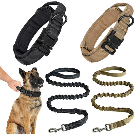 Set Táctico Militar 🎖️ – Collar y Correa Resistente con Asa para Perros