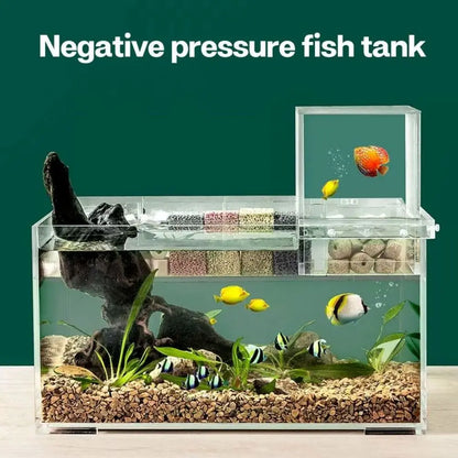 Pecera de Presión Negativa 🐠 – Acuario Acrílico Suspendido de Fácil Instalación