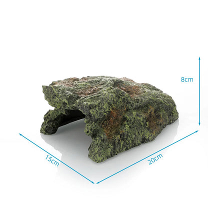 Cueva Escondite para Reptiles con Plataforma para Trepar y Tomar el Sol - Decoración para Tortugas y Acuaterrarios
