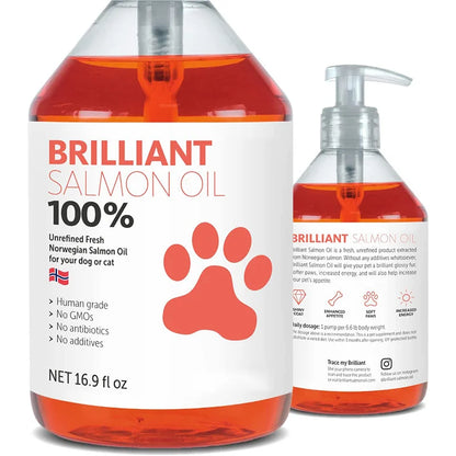 Aceite de Salmón 200 ml 🐟 – Suplemento Natural con Omega para Perros y Gatos