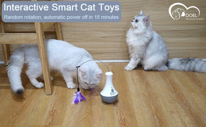 Juguete Automático de Plumas 🪶 – Rotación 360° Silenciosa para Gatos