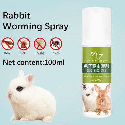 Spray Desparasitante y Desodorizante 🛡️ – Repelente de Garrapatas, Pulgas y Ácaros para Conejos