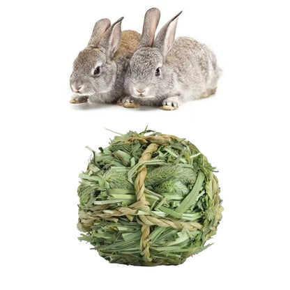Bola de Heno Timothy Masticable 🌾 – Juguete de Actividad para Conejos y Pequeños Animales