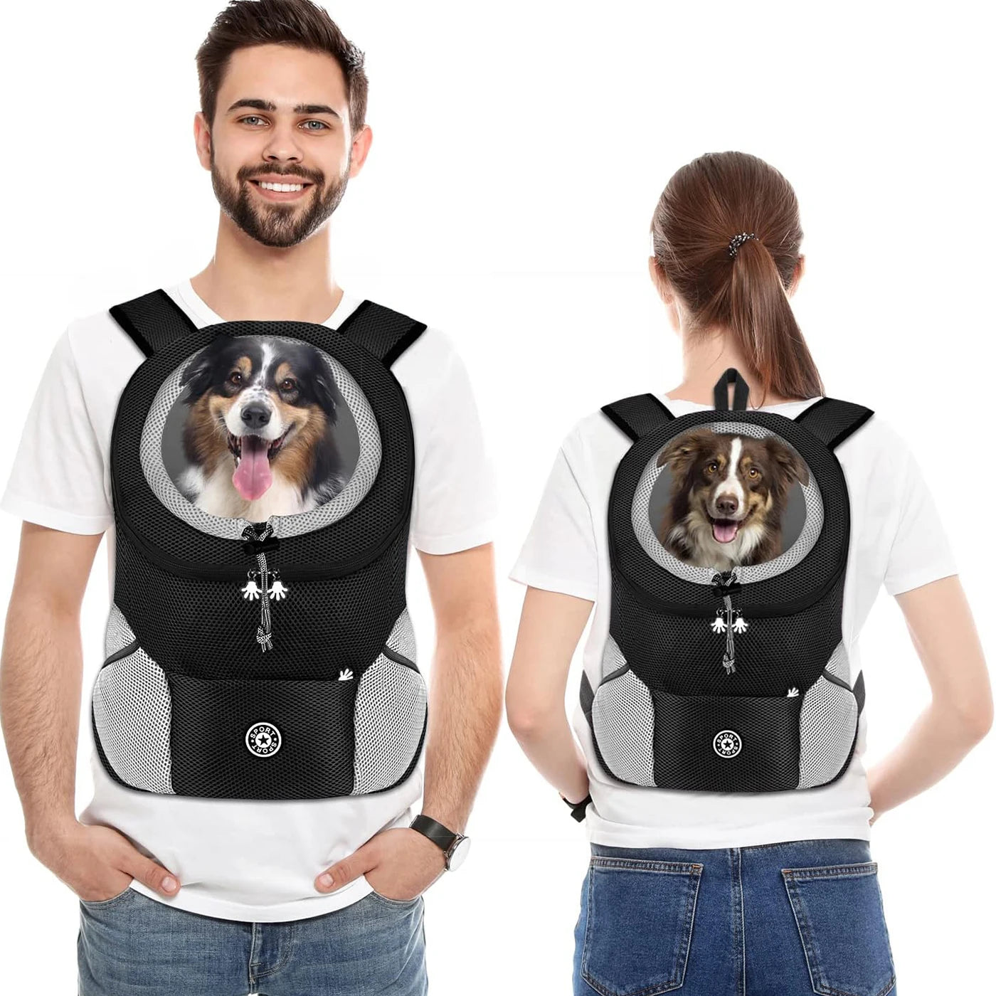 Mochila Portadora para Perros y Gatos con Malla Transpirable - Camuflaje