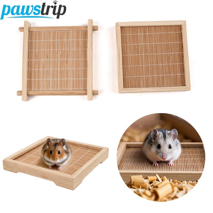 Esterilla Refrescante de Madera ❄️ – Diseño Cuadrado Transpirable para Hámsters, Cobayas y Chinchillas
