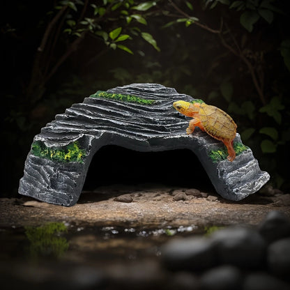 Cueva de Roca de Resina - Escondite y Plataforma para Tomar el Sol para Anfibios y Reptiles Pequeños