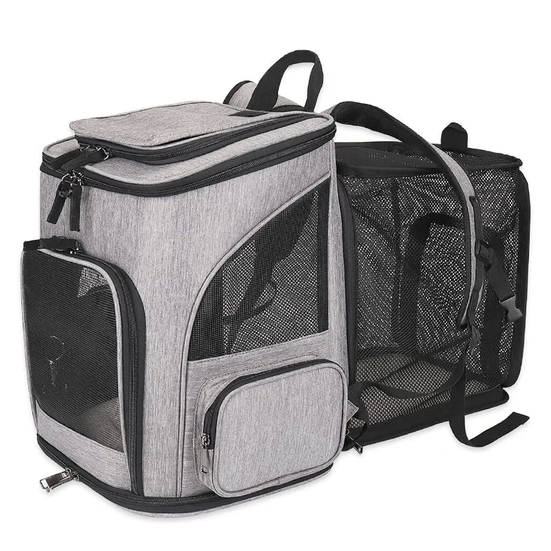 Mochila Transportín Expandible para Gatos y Perros hasta 8kg - Malla Transpirable