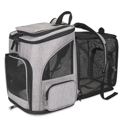 Mochila Transportín Expandible 🎒 – Malla Transpirable para Gatos y Perros Hasta 8 kg