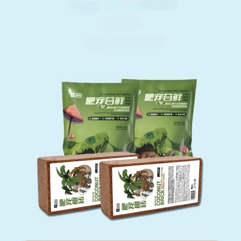 YEE Kit de Hibernación para Tortugas - Ladrillo de Fibra de Coco y Musgo Sphagnum para Tortugas de Orejas Rojas y de Estanque
