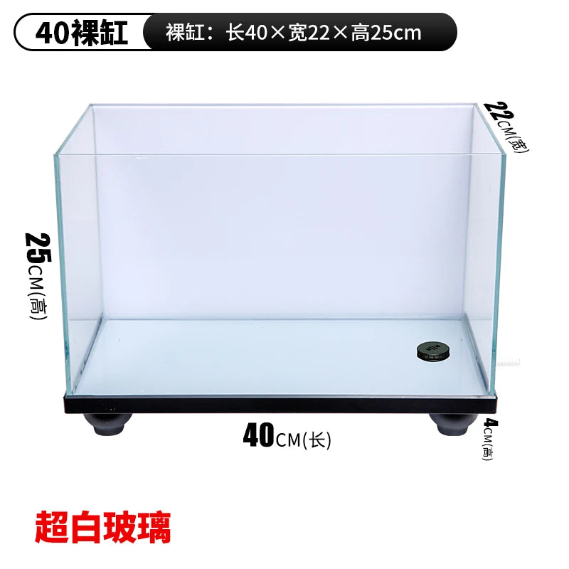 Acuario Extra Grande para Tortugas y Peces - Zona de Descanso, Cristal Ultra Transparente con Sistema de Drenaje