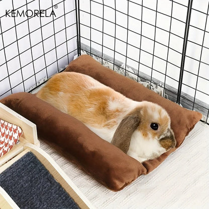Kemorela Cama Cóncava 🐰 – Cojín Grueso de Peluche con Almohada de Algodón