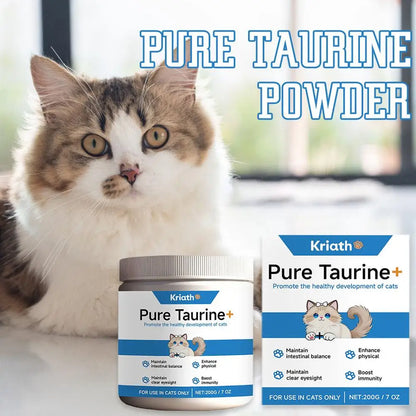 Taurina en Polvo 💛 – Salud Cardíaca, Visión y Pelo Suave para tu Gato
