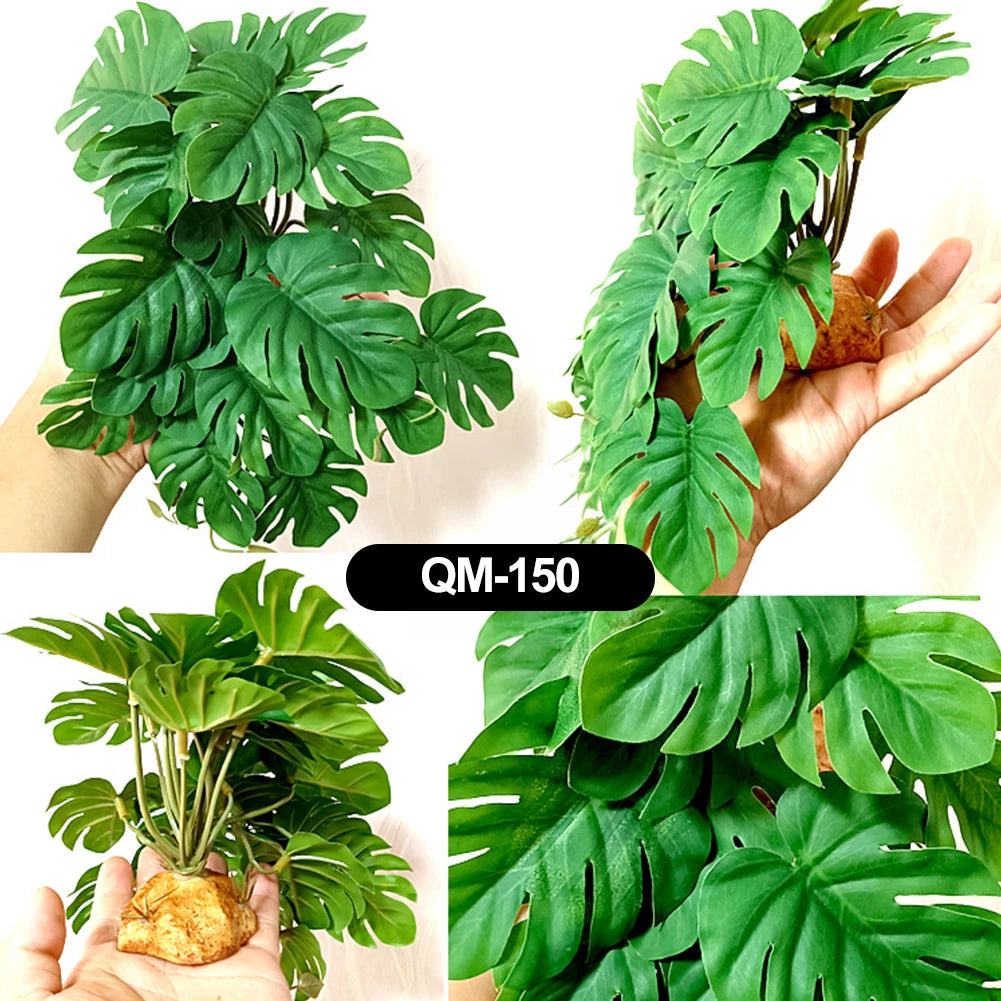 Decoración de Selva Tropical para Terrario - Paisaje de Hierba y Plantas para Granjas de Cría de Reptiles